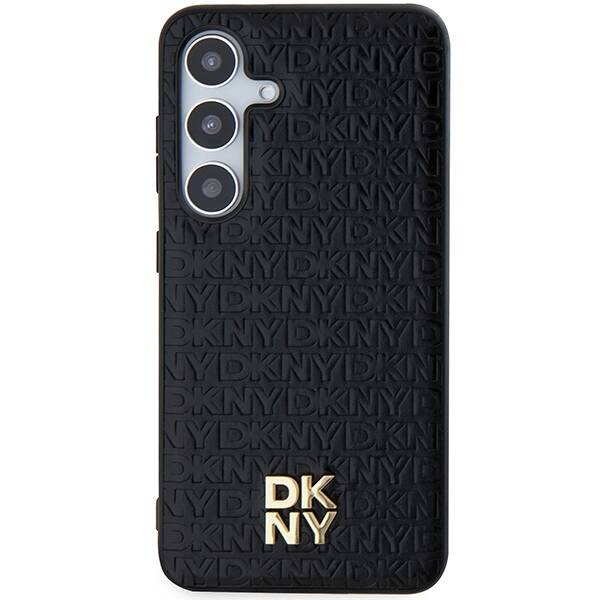 DKNY DKHMS24SPSHRPSK S24 S921 czarny/black hardcase Leather Pattern Metal Logo MagSafe