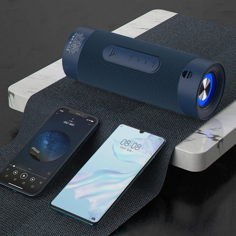 Dudao bezprzewodowy głośnik bluetooth 5.0 światła RGB niebieski (Y10Pro)