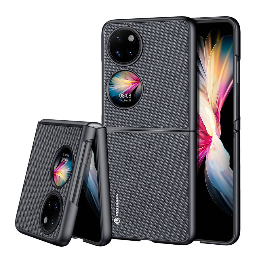 Dux Ducis Fino etui pokrowiec pokryty nylonowym materiałem Huawei P50 Pocket czarny