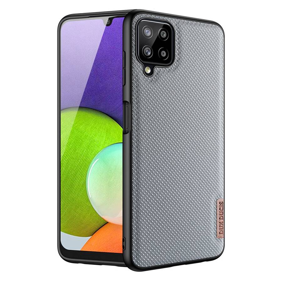 Dux Ducis Fino etui pokrowiec pokryty nylonowym materiałem Samsung Galaxy A22 4G szary