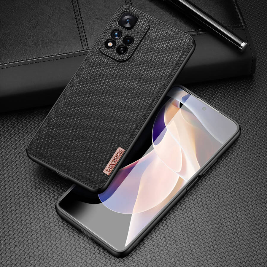 Dux Ducis Fino etui pokrowiec pokryty nylonowym materiałem Xiaomi Redmi Note 11 Pro+ 5G (China) / 11 Pro 5G (China) / Mi11i HyperCharge / Poco X4 NFC 5G czarny