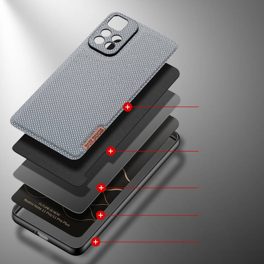 Dux Ducis Fino etui pokrowiec pokryty nylonowym materiałem Xiaomi Redmi Note 11 Pro+ 5G (China) / 11 Pro 5G (China) / Mi11i HyperCharge / Poco X4 NFC 5G niebieski