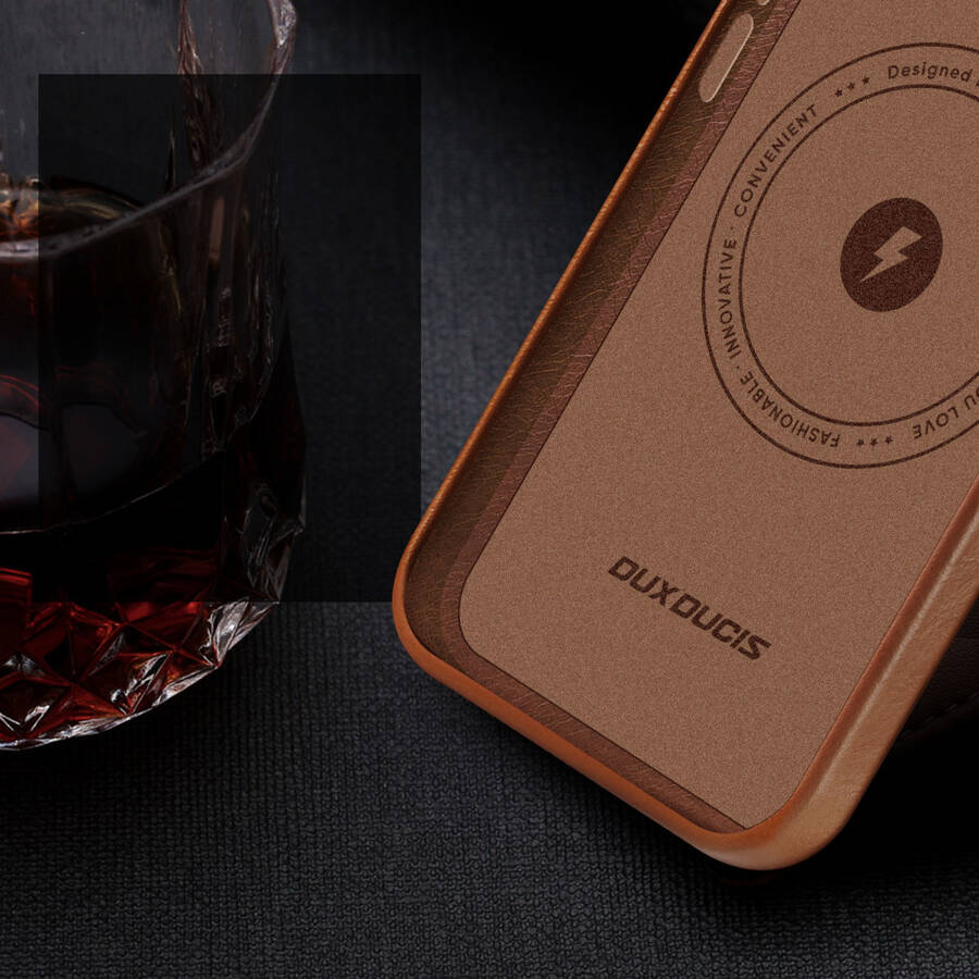 Dux Ducis Naples etui do iPhone 13 Pro Max skórzany pokrowiec (kompatybilny z MagSafe) brązowy