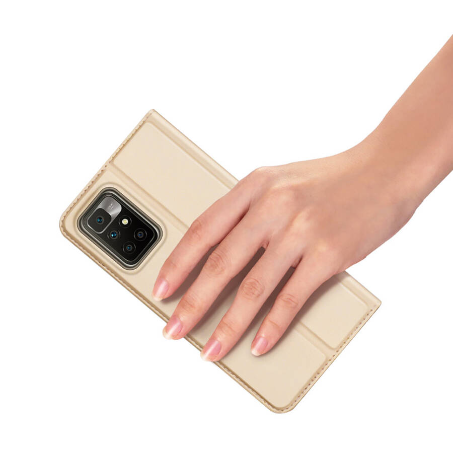 Dux Ducis Skin Pro kabura etui pokrowiec z klapką Xiaomi Redmi 10 złoty