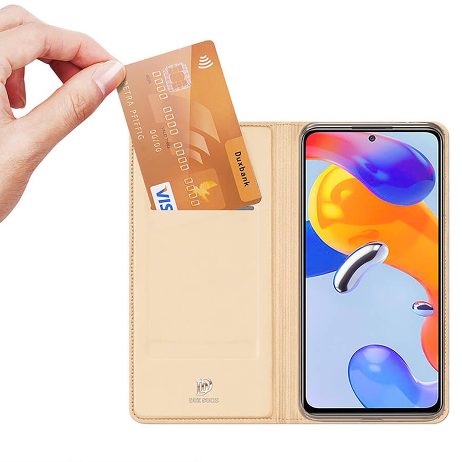 Dux Ducis Skin Pro kabura etui pokrowiec z klapką Xiaomi Redmi Note 11 Pro+ 5G / 11 Pro 5G / 11 Pro złoty