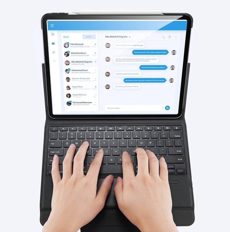 Dux Ducis Touchpad Keyboard Case etui na tablet bezprzewodowa klawiatura Bluetooth iPad Pro 12.9'' 2018 / 2020 / 2021 czarny