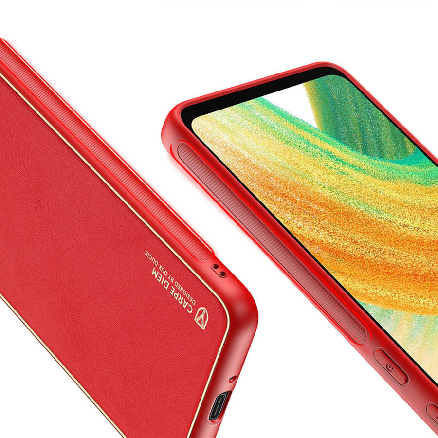 Dux Ducis Yolo eleganckie etui pokrowiec ze skóry ekologicznej Samsung Galaxy A33 5G czerwony