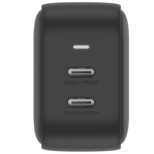 ENERGEA ład. siec. 2xUSB-C PD-PPS 45W 2C czarny/black US+EU Travelite GAN45