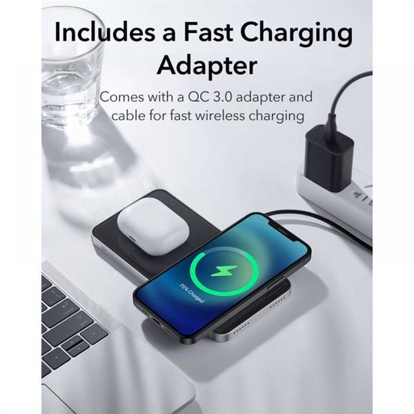 ESR HALOLOCK 2IN1 MAGNETIC MAGSAFE WIRELESS CHARGER BLACK