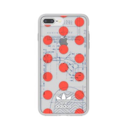 ETUI ADIDAS OR CLEAR CASE 70S IPHONE 6 PLUS / 6S PLUS / 7 PLUS / 8 PLUS CZERWONO-BIAŁY WYPRZEDAŻ