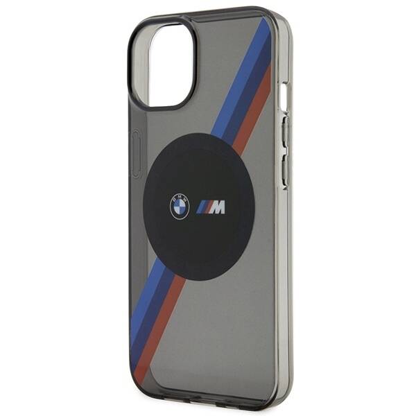 ETUI BMW BMHMP14SHDTK IPHONE 14 / 15 / 13 6.1" SZARY/GREY TRICOLOR STRIPES MAGSAFE