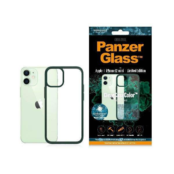 ETUI PANZERGLASS CLEAR CASE IPHONE 12 MINI ANTYBAKTERYJNY ZIELONY