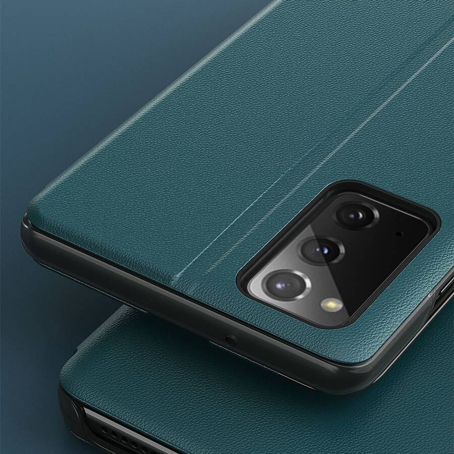 Eco Leather View Case elegancki futerał etui z klapką i funkcją podstawki Samsung Galaxy A12 / Galaxy M12 czerwony