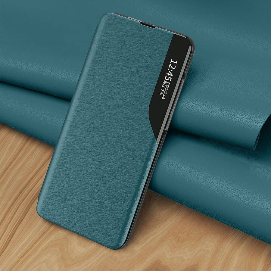 Eco Leather View Case elegancki futerał etui z klapką i funkcją podstawki Samsung Galaxy A12 / Galaxy M12 czerwony