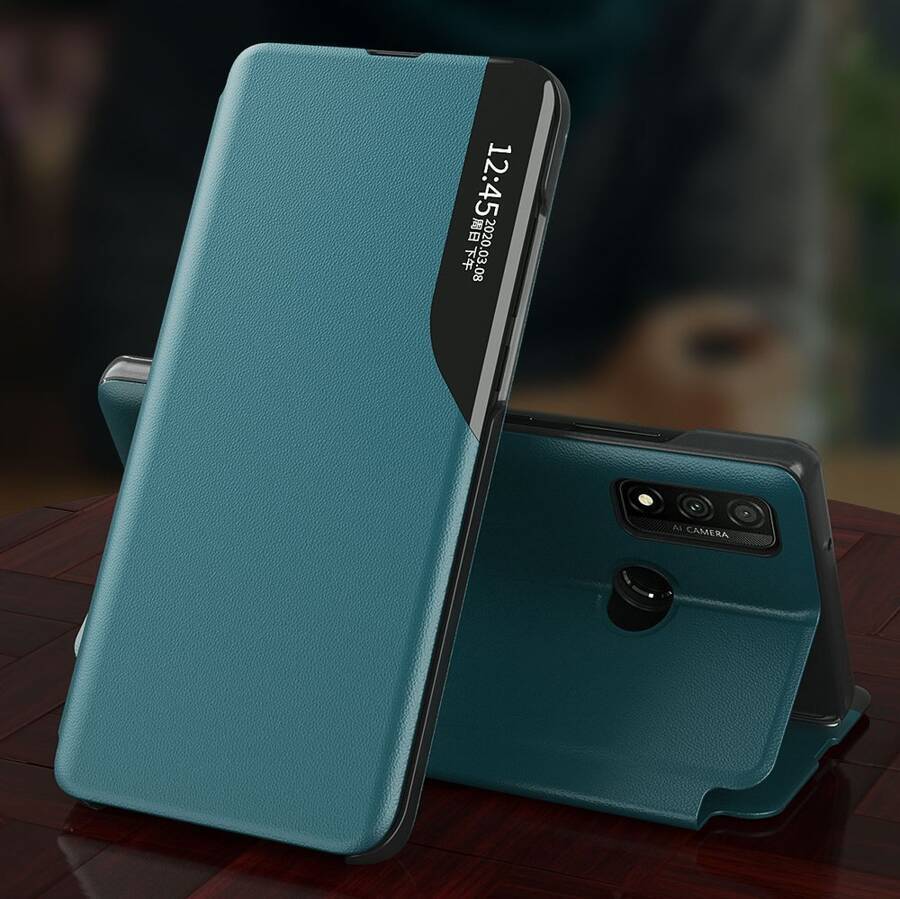 Eco Leather View Case elegancki futerał etui z klapką i funkcją podstawki Samsung Galaxy A52s 5G / A52 5G / A52 4G czerwony