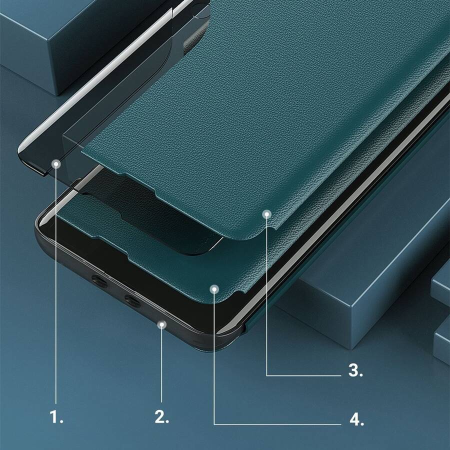 Eco Leather View Case elegancki futerał etui z klapką i funkcją podstawki Xiaomi Redmi K40 Pro+ / K40 Pro / K40 / Poco F3 czarny