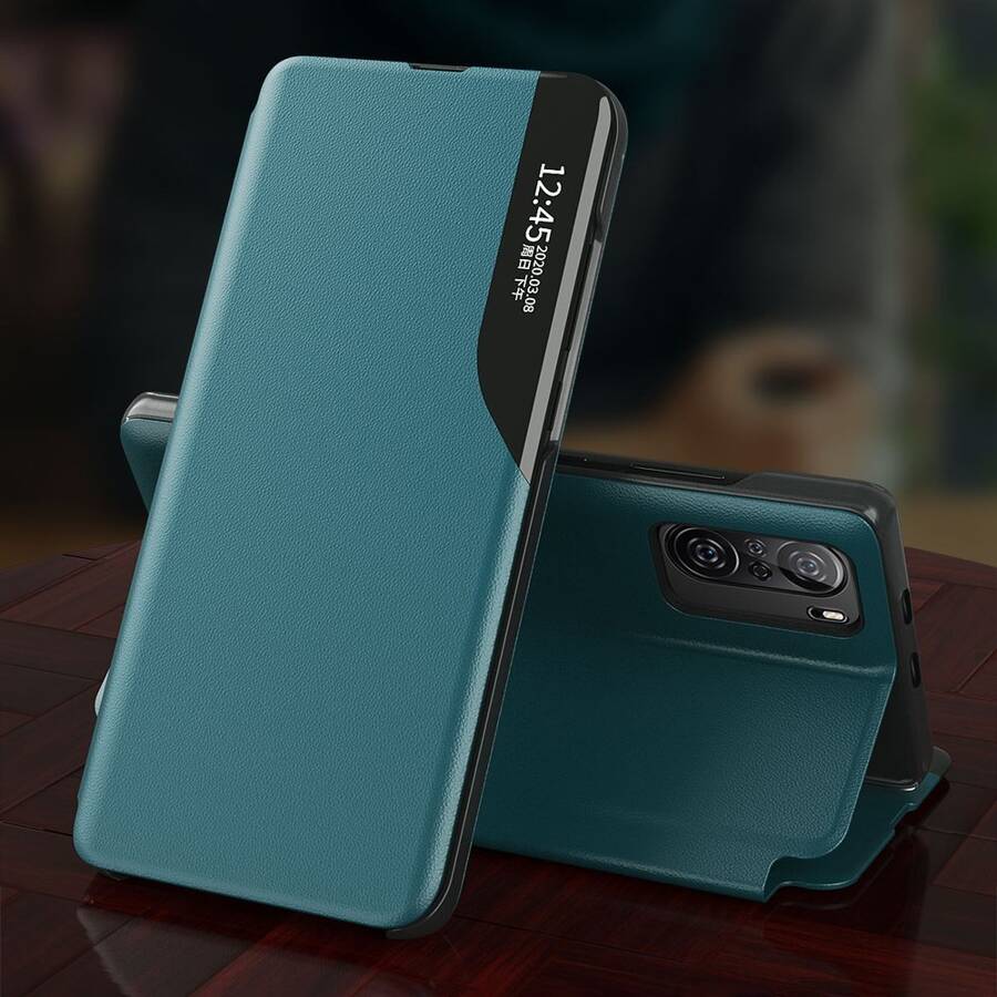 Eco Leather View Case elegancki futerał etui z klapką i funkcją podstawki Xiaomi Redmi K40 Pro+ / K40 Pro / K40 / Poco F3 fioletowy