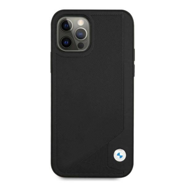 Etui BMW BMHCP12MRCDPK iPhone 12/12 Pro  6,1" czarny/black hardcase Leather Deboss