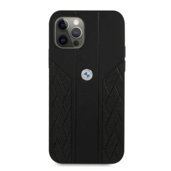 Etui BMW BMHCP12MRSPPK iPhone 12/12 Pro 6,1" czarny/black hardcase Leather Curve Perforate