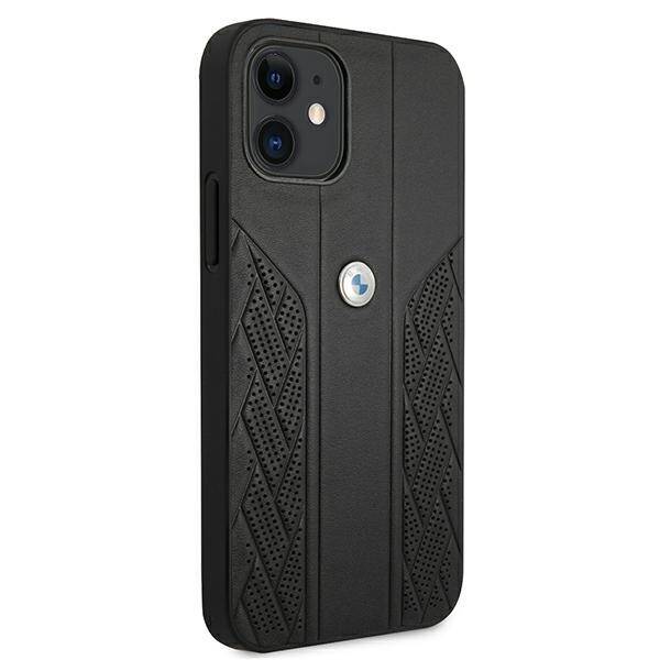 Etui BMW BMHCP12SRSPPK iPhone 12 mini  5,4" czarny/black hardcase Leather Curve Perforate