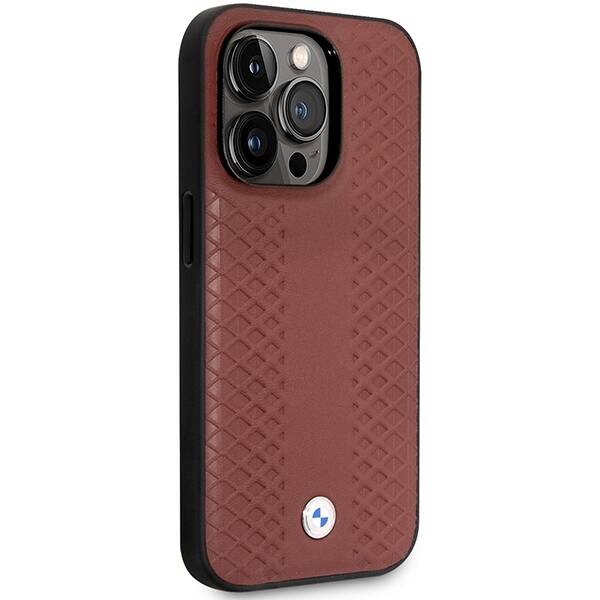 Etui BMW BMHCP14L22RFGR iPhone 14 Pro  6,1" burgundowy/burgundy Leather Diamond Pattern