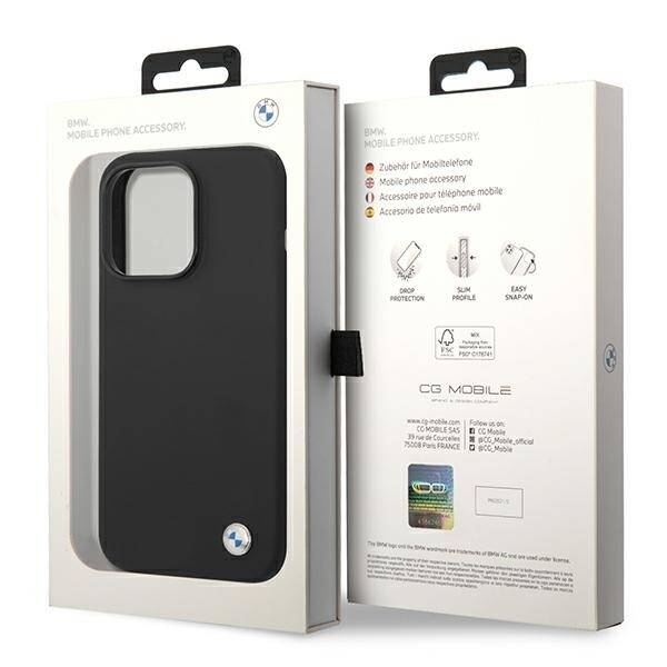 Etui BMW BMHCP14LSILBK iPhone 14 Pro  6,1" czarny/black Silicone Metal Logo