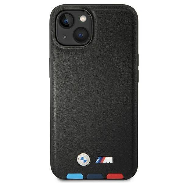 Etui BMW BMHCP14M22PTDK iPhone 14 Plus  / 15 Plus 6,7" czarny/black Leather Stamp Tricolor