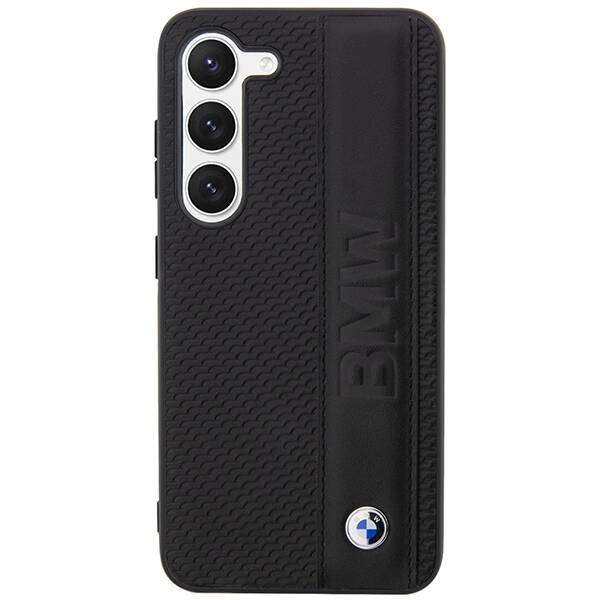 Etui BMW BMHCS23M22RDPK S23+ S916  czarny/black hardcase Leather Textured & Stripe