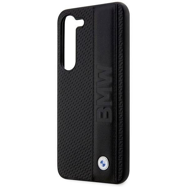 Etui BMW BMHCS23M22RDPK S23+ S916  czarny/black hardcase Leather Textured & Stripe