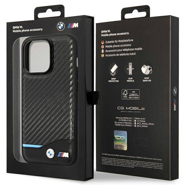 Etui BMW BMHMP14L22NBCK iPhone 14 Pro  6,1" czarny/black Carbon MagSafe