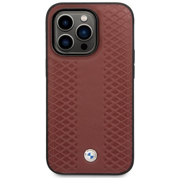 Etui BMW BMHMP14X22RFGR iPhone 14 Pro  Max 6,7" burgundowy/burgundy Leather Diamond Pattern MagSafe