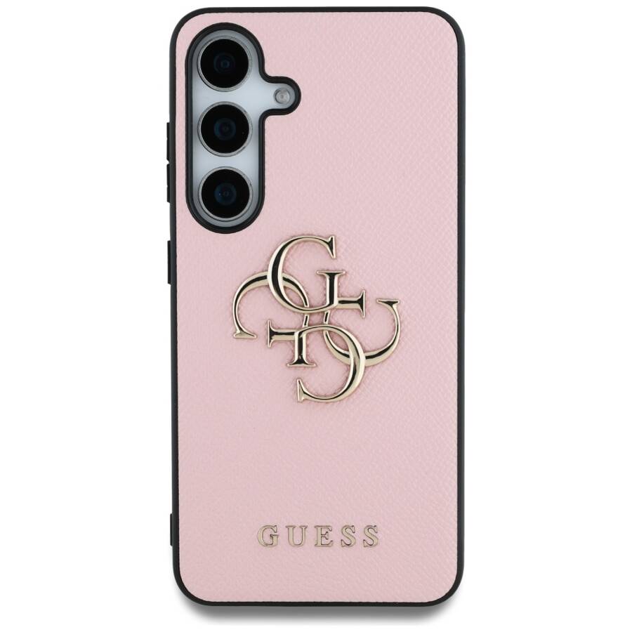 Etui Guess Grained Big 4G Logo Small      Classic Logo do Samsung Galaxy S25 Plus różowy