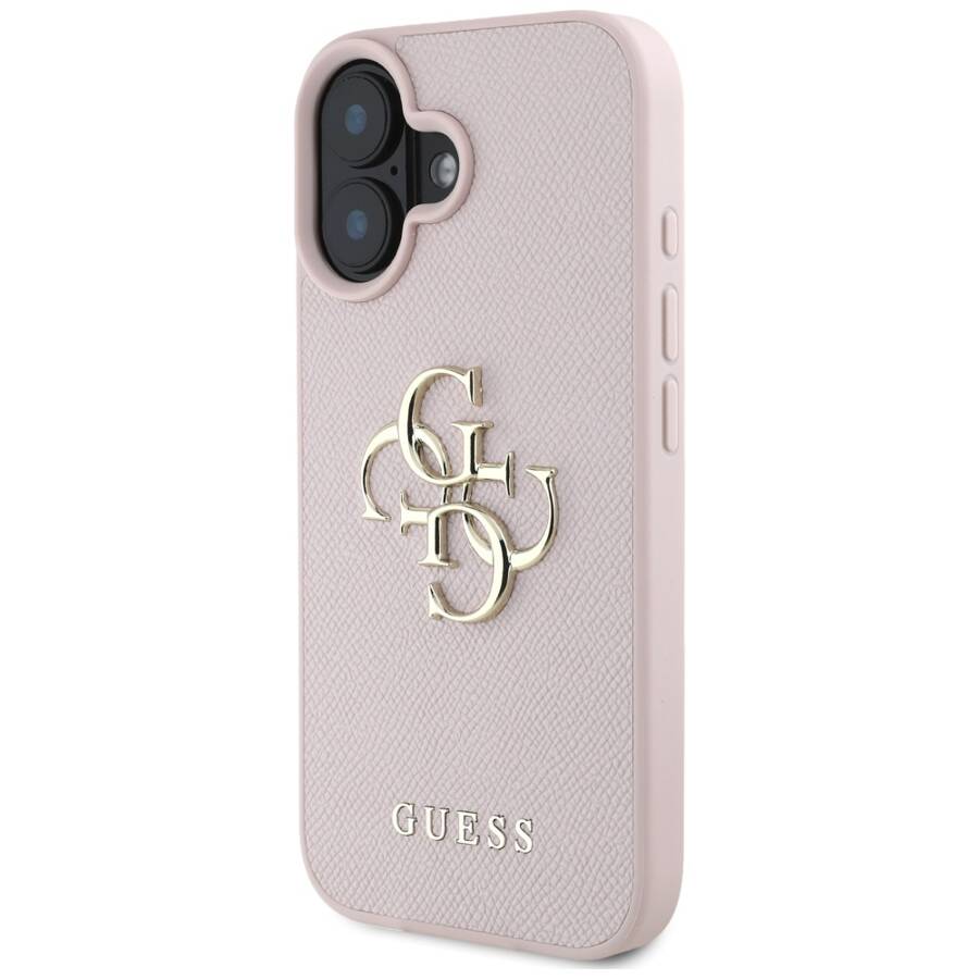 Etui Guess Grained Big 4G Logo Small      Classic Logo do iPhone 16 różowy