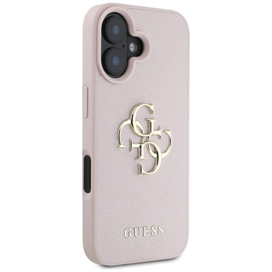 Etui Guess Grained Big 4G Logo Small      Classic Logo do iPhone 16 różowy