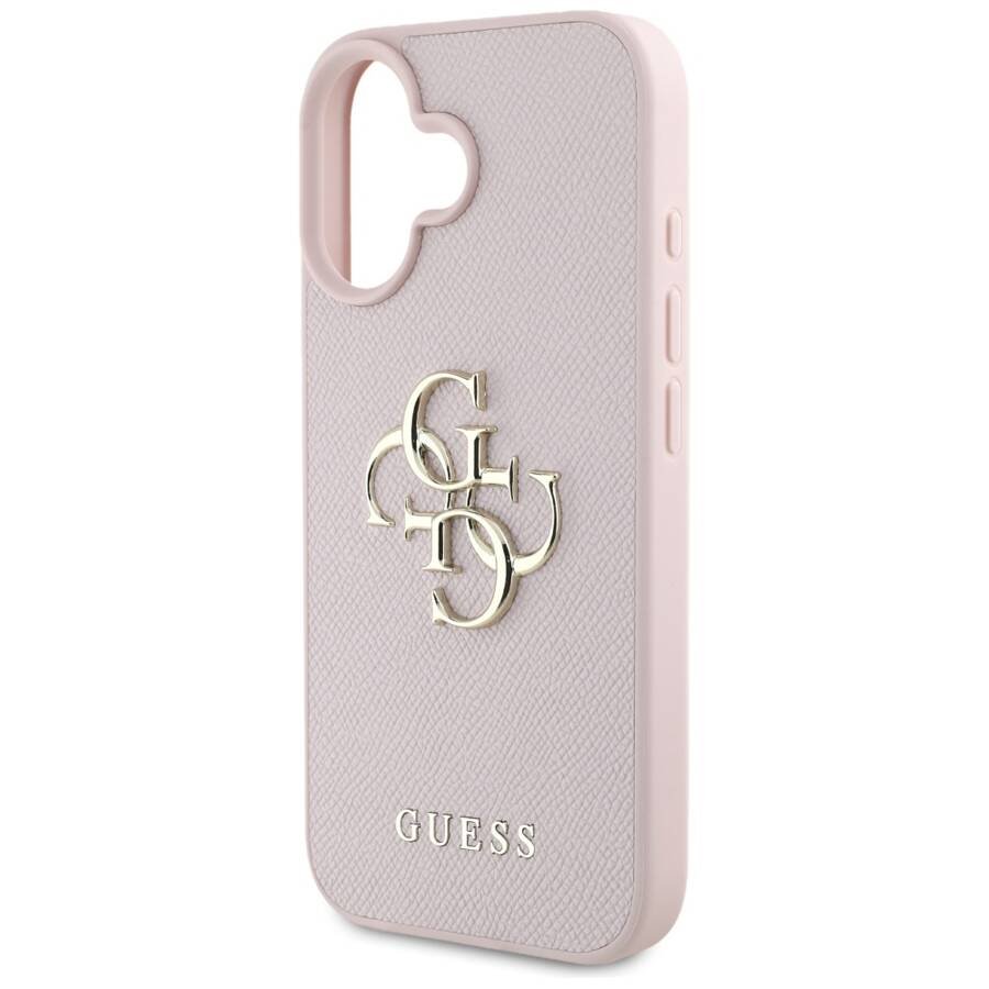 Etui Guess Grained Big 4G Logo Small      Classic Logo do iPhone 16 różowy