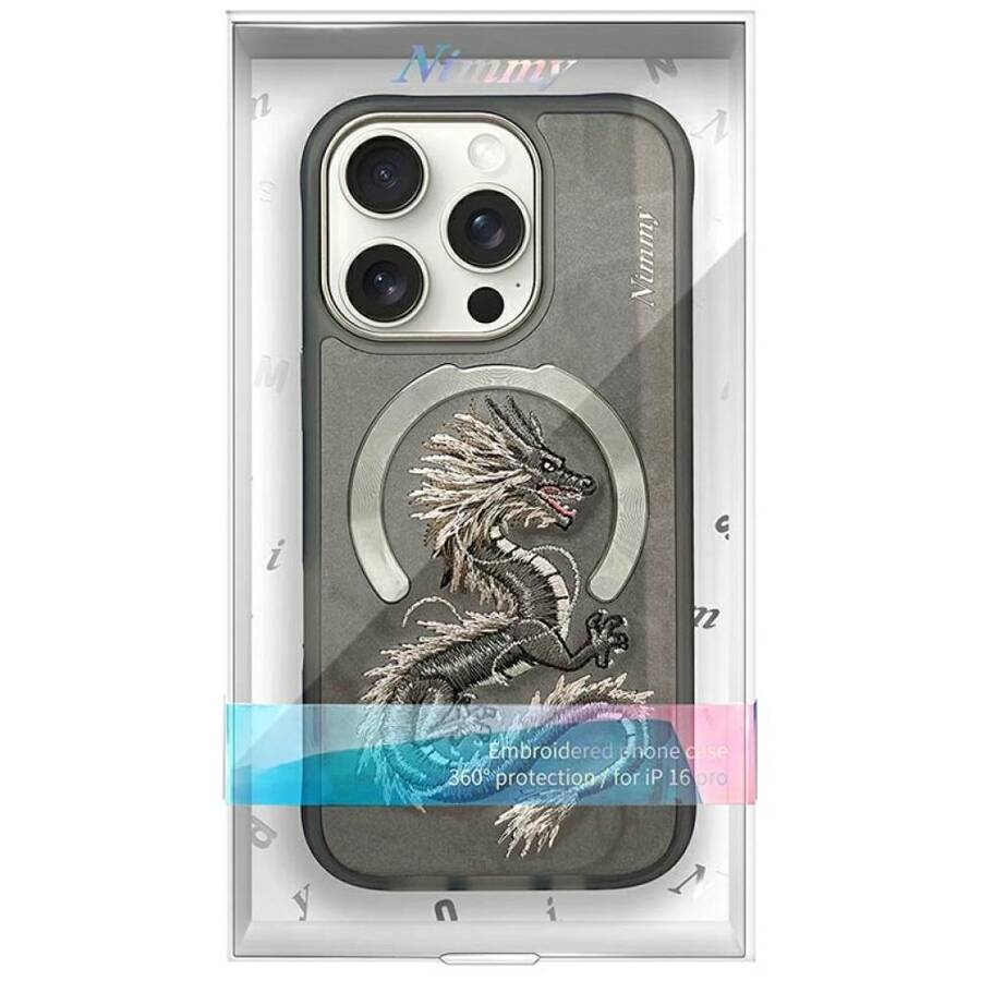 Etui Nimmy Dragon do iPhone 16 Pro Max    szary