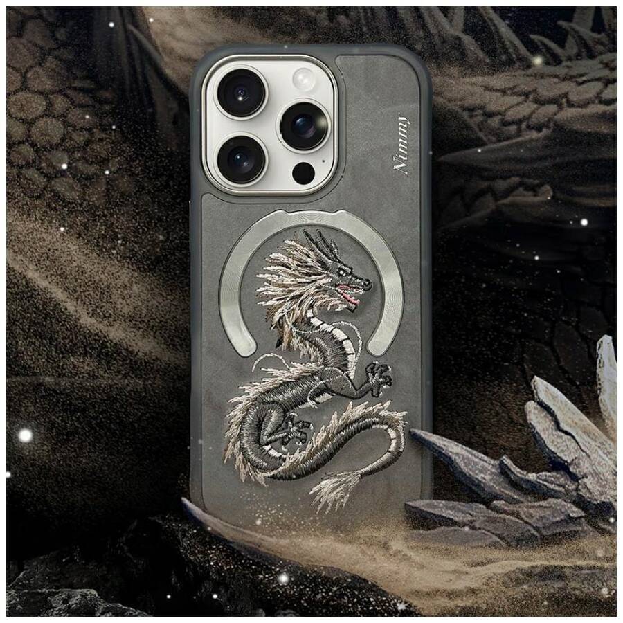 Etui Nimmy Dragon do iPhone 16 Pro Max    szary