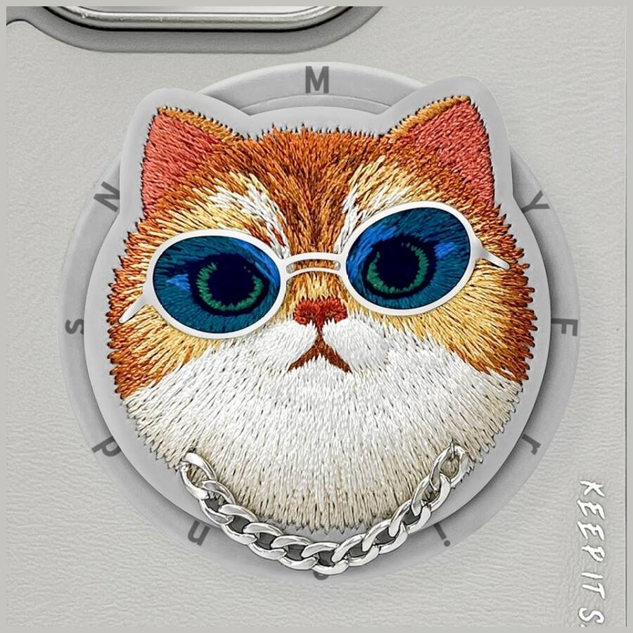 Etui Nimmy Glasses Cool Cat MagSafe do    iPhone 16 Pro Max szary