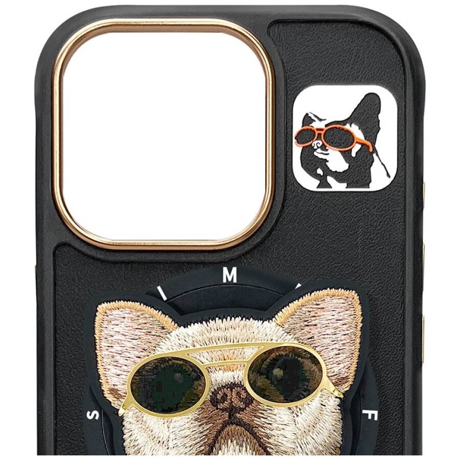 Etui Nimmy Glasses Cool Cat do iPhone 16  Pro Max czarny