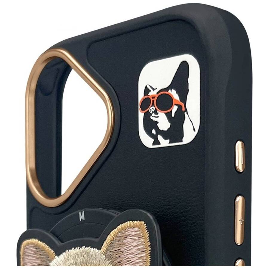 Etui Nimmy Glasses Cool Cat do iPhone 16  czarny