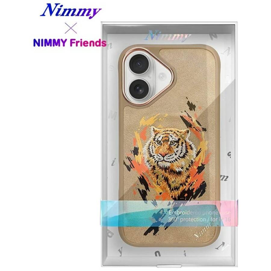 Etui Nimmy Tygrys do iPhone 16            jasnobrązowy