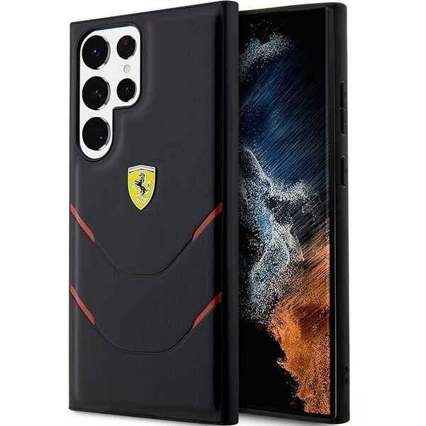 FERRARI FEHCS23LPBAK S23 ULTRA S918 CZARNY/BLACK HARDCASE HOT STAMP LINES