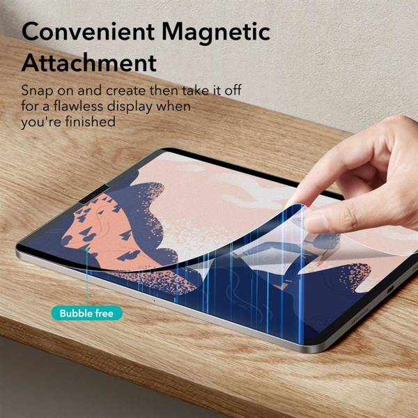 FOLIA OCHRONNA ESR PAPER FEEL MAGNETIC IPAD AIR 10.9 4 / 5 / 2020-2022 / PRO 11 2 / 3 / 4 / 2020-2022 MATTE CLEAR