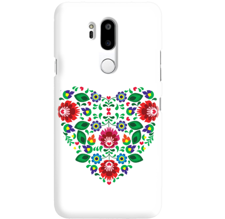 FUNNY CASE ETUI NADRUK SERCE BIAŁE LG G7