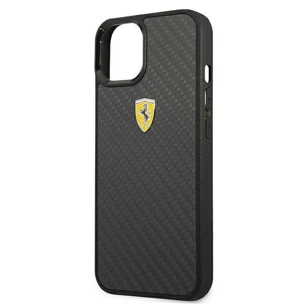 Ferrari FEHCP13MFCABK iPhone 13 / 14 / 15 6.1" czarny/black hardcase On Track Real Carbon