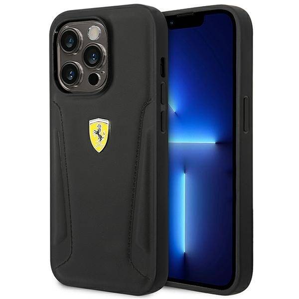 Ferrari FEHCP14LRBUK iPhone 14 Pro 6,1" czarny/black hardcase Leather Stamp Sides