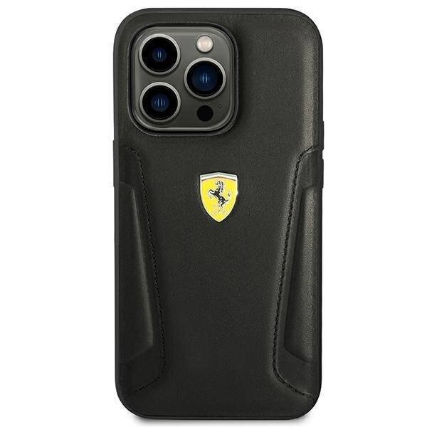 Ferrari FEHCP14LRBUK iPhone 14 Pro 6,1" czarny/black hardcase Leather Stamp Sides