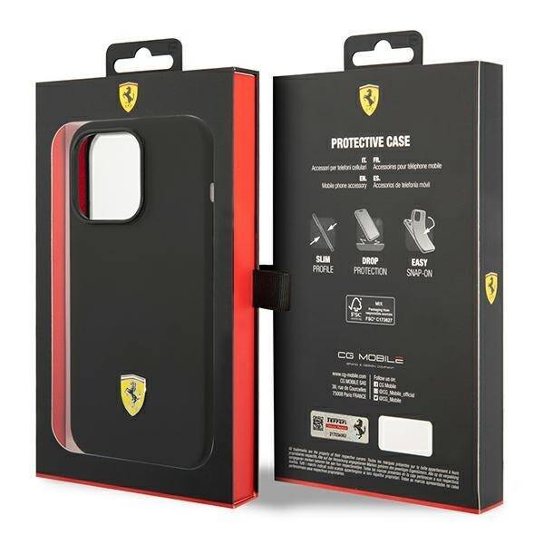 Ferrari FEHCP14XSIBBK iPhone 14 Pro Max 6,7" czarny/black hardcase Silicone Metal Logo