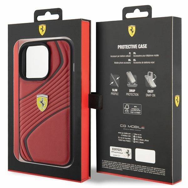 Ferrari FEHCP15LPTWR iPhone 15 Pro 6.1"  czerwony/red hardcase Twist Metal Logo