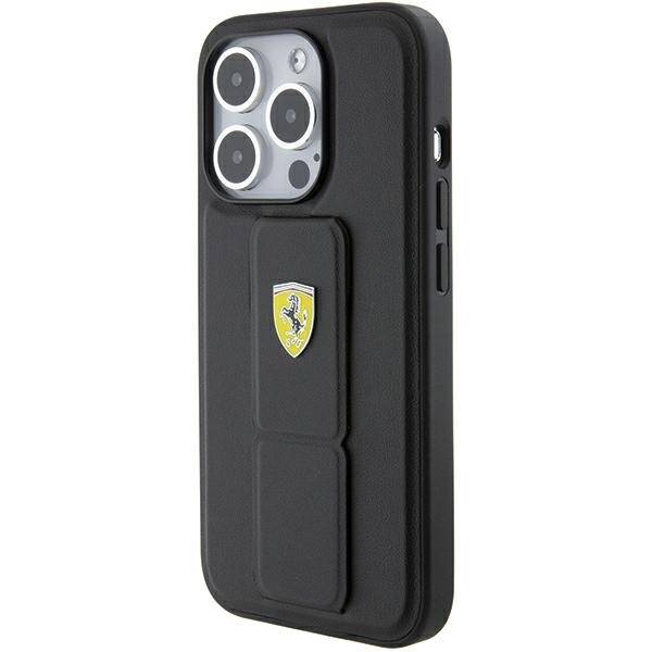 Ferrari FEHCP15XGSPSIK iPhone 15 Pro Max  6.7" czarny/black hardcase Grip Stand Metal Logo